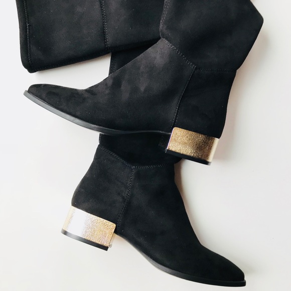 NIB Anne Klein velvet-smooth pull-on OTK boots 8.5 - Picture 2 of 4